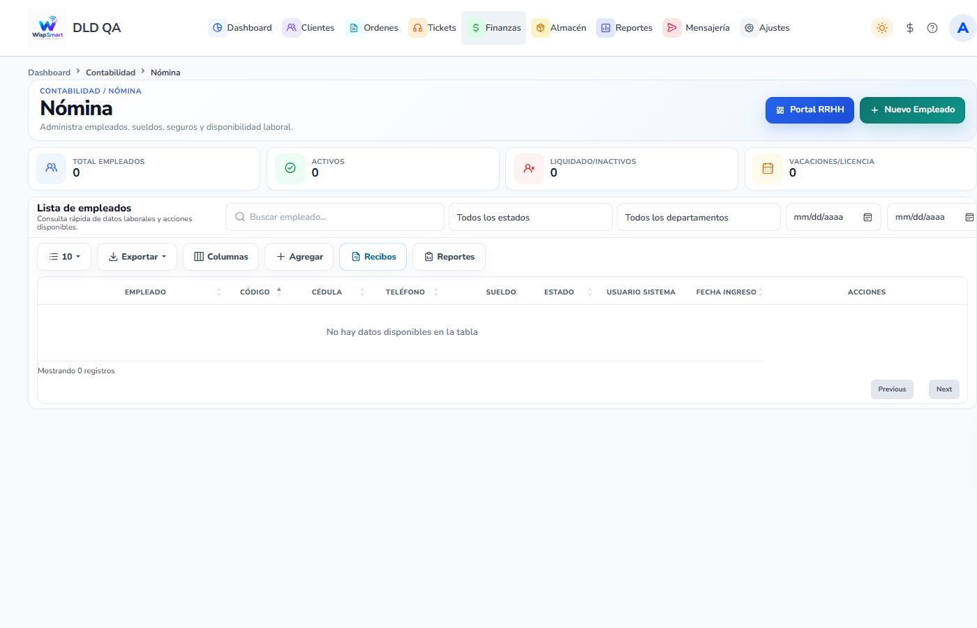 Vista: Activos del empleado