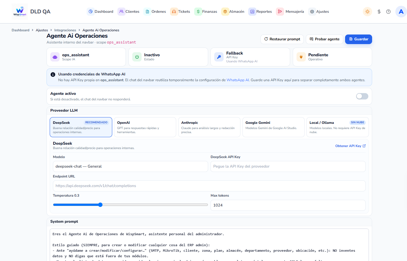 Vista: Agente Ai Operaciones