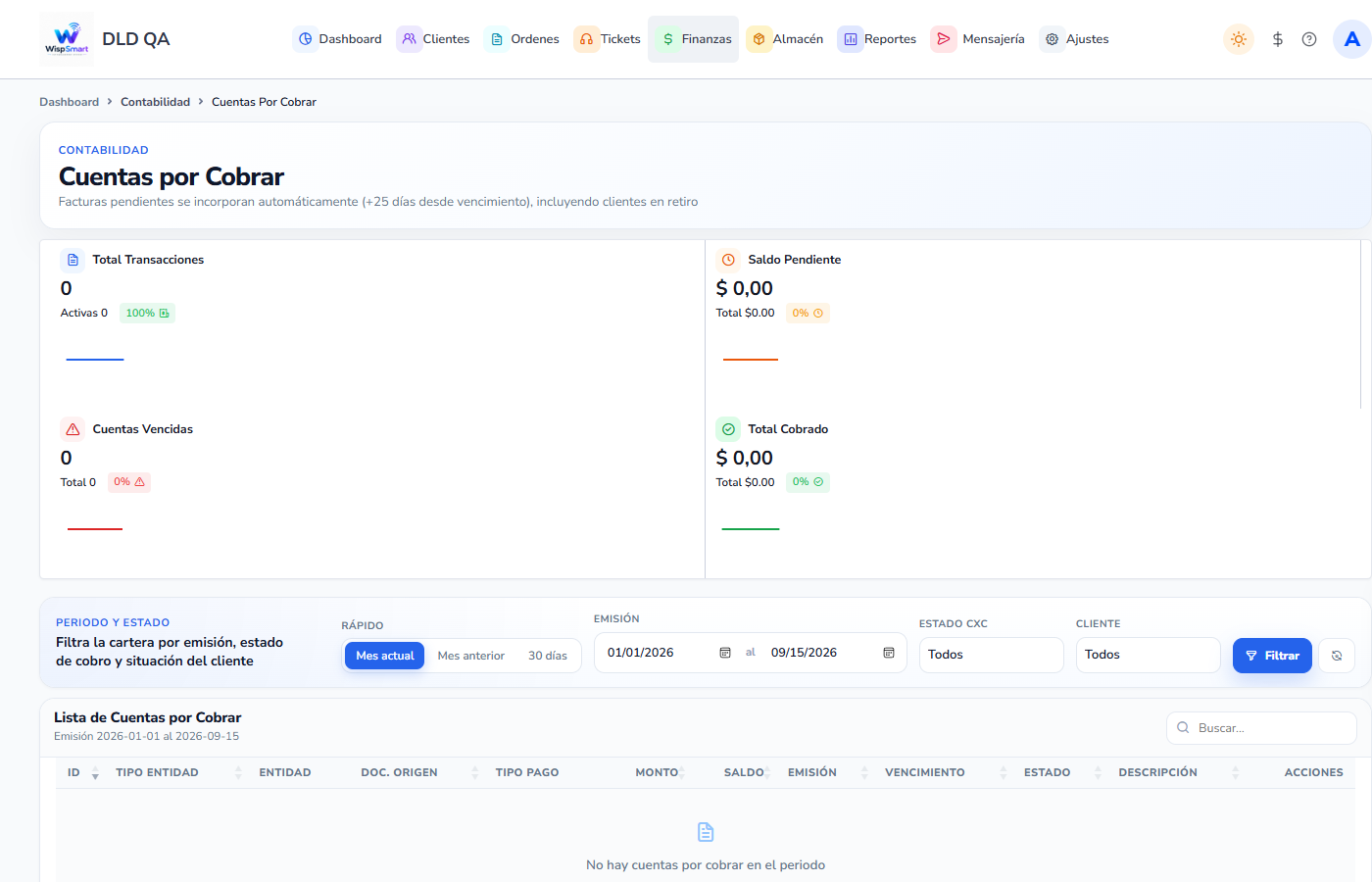 Vista: Cuentas por cobrar (CxC)