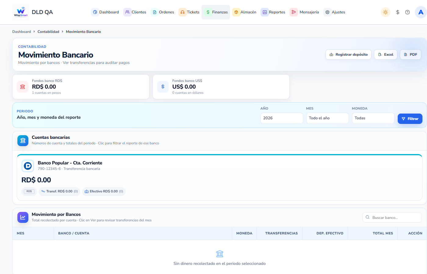 Vista: Movimiento bancario