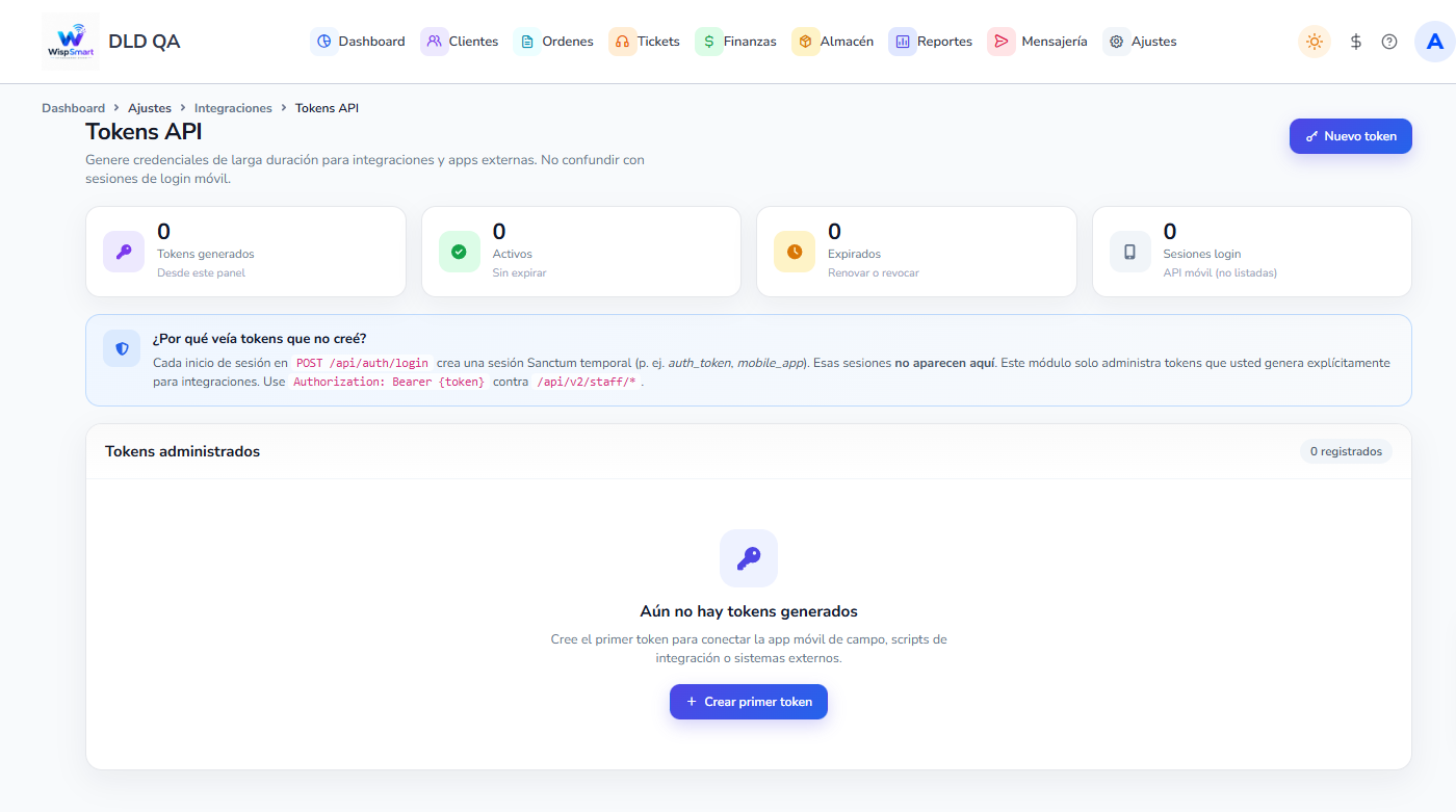 Vista: Tokens API