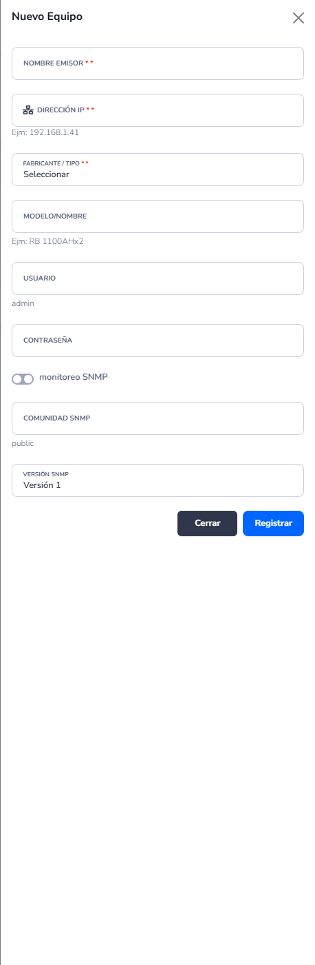 Formulario: Nuevo